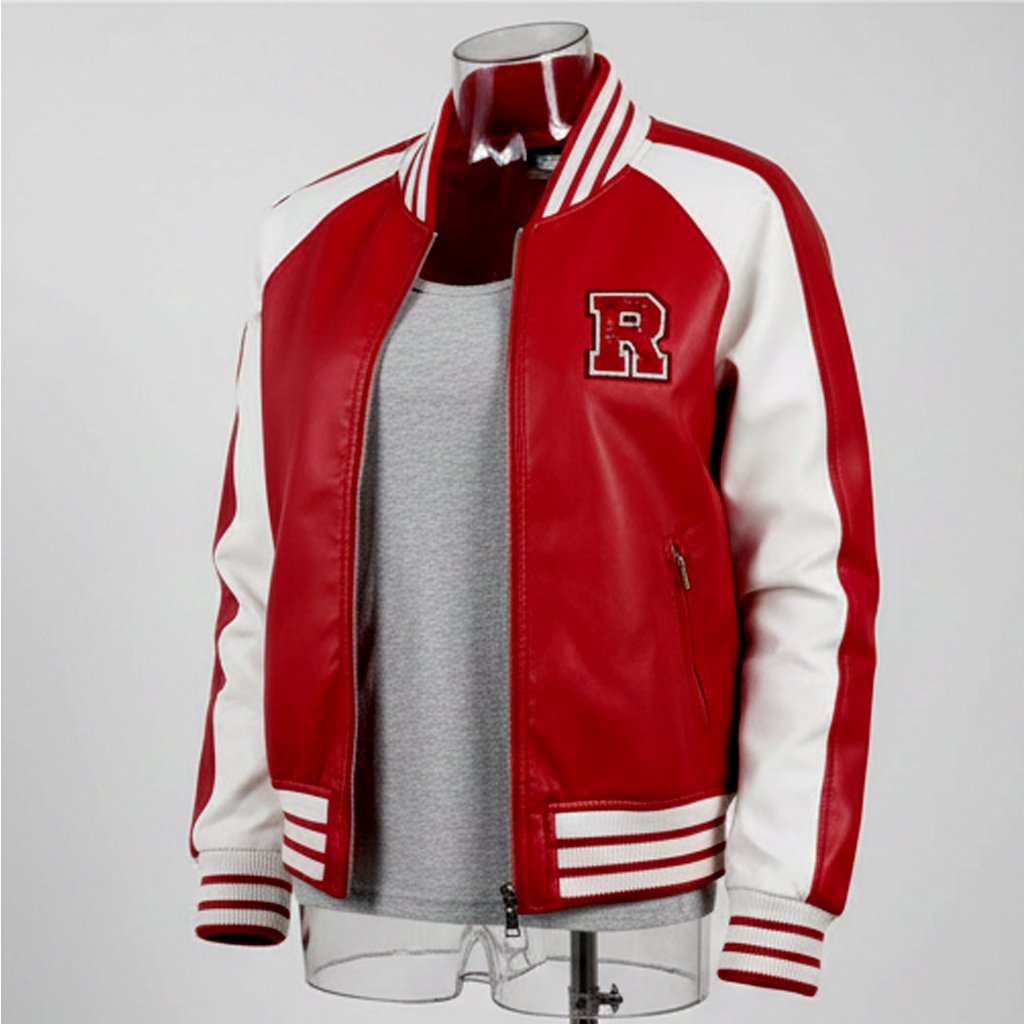 Nosia Women's Red and White Varsity Jacket